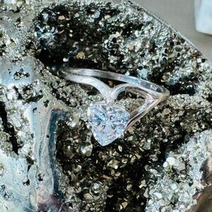 Trillion Cut CZ 925 Sterling Ring